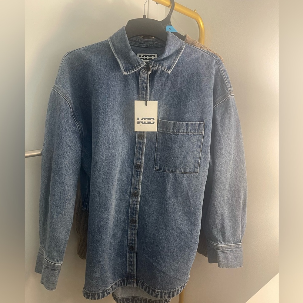 KBB by KAHLANA Women's Long Sleeve 'The Samira Shirt' - Medium Wash NWT